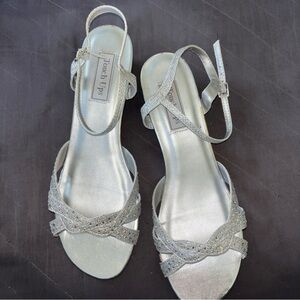 Touch Ups Silver Women's Heels Sz. 10.5W